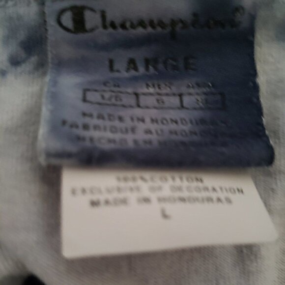 Champion Men's Blue Tie Dye Embellished Logo Short Sleeve T-Shirt - Picture 4 of 4